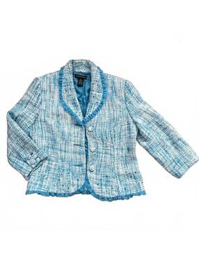 Jeremy Spenser Blue Tweed Blazer Jacket Sz 6